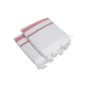 Handloom Cotton Towel 1.75 meter || Color White, Red Line || Set of 2 || Saras Aajeevika