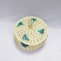 Munj Grass Chapati Box with Green Flower Design 8 Inch || Saras Aajeevika