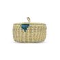 Munj Grass Chapati Box with Green Flower Design 8 Inch || Saras Aajeevika