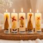 Cylindrical Purfumed Candle Gift Pack || Set of 5 || White Color || Saras Aajeevika 