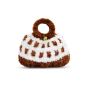 Handnitted Woolen Hand Bag || White & Brown Color || Saras Aajeevika