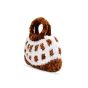Handnitted Woolen Hand Bag || White & Brown Color || Saras Aajeevika