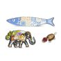 Fridge Magnet Stickers || Fish, Elephant & Tortoise || Saras Aajeevika