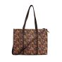 Jacquard Fabric Women's Handbag 15*12 inch || Pink & Brown Colour || Saras Aajeevika
