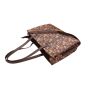 Jacquard Fabric Women's Handbag 15*12 inch || Pink & Brown Colour || Saras Aajeevika