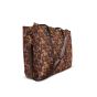 Jacquard Fabric Women's Handbag 15*12 inch || Pink & Brown Colour || Saras Aajeevika