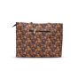 Jacquard Fabric Women's Handbag 15*12 inch || Pink & Brown Colour || Saras Aajeevika