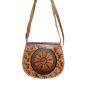 Camel Leather Shantiniketan Ladies Handbag  8 inch Konark || Saras Aajeevika