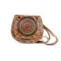 Camel Leather Shantiniketan Ladies Handbag 8 inch || R&G Flower || Saras Aajeevika