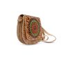 Camel Leather Shantiniketan Ladies Handbag 8 inch || R&G Flower || Saras Aajeevika