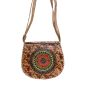 Camel Leather Shantiniketan Ladies Handbag 8 inch || R&G Flower || Saras Aajeevika