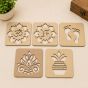 MDF Stencils || 4*4 inch || Set of 05 || Saras Aajeevika