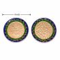 Copper Meenakari Coaster || Blue & Green Colour || 3.5 inch || Set of 2 || Saras Aajeevika