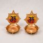 Copper Meenakari OM Panchmukhi Diya || Set of 2 || Saras Aajeevika