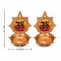 Copper Meenakari OM Panchmukhi Diya || Set of 2 || Saras Aajeevika