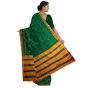 Kasuthi Cotton Saree || Green Colour || Pecock Elephant Design with 80cm Blouse || Saras Aajeevika