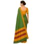 Ilkal Cotton Saree || Small Checks || Green Colour with Maroon Pallu || 80cm Blouse || Saras Aajeevika