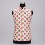 Men's Sleeveless Jacquard Jacket || Off White & Orange Colour Print || Saras Aajeevika