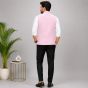 Men's Light Pink Sleeveless Cotton Jacket || Lightweight Casual Jacket || Saras Aajeevika