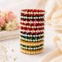 Silk Thread Bangles Moti || Set of 10 || Multi Colour || Saras Aajeevika