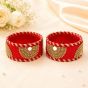 Silk Thread Bangles Half Circle || Set of 6 || Red Colour || Saras Aajeevika