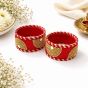 Silk Thread Bangles Half Circle || Set of 6 || Red Colour || Saras Aajeevika