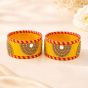 Silk Thread Bangles Half Circle || Set of 6 || Yellow Colour || Saras Aajeevika