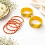 Silk Thread Bangles Half Circle || Set of 6 || Yellow Colour || Saras Aajeevika