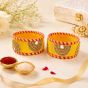Silk Thread Bangles Half Circle || Set of 6 || Yellow Colour || Saras Aajeevika