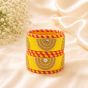 Silk Thread Bangles Half Circle || Set of 6 || Yellow Colour || Saras Aajeevika