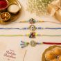 Family Rakhi (Bhaiya Bhabhi + 2 Kids ) Type-1 || Set of 4 || Saras Aajeevika
