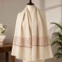 Kashmiri Toosha Sozni Embroidered Stole || Beige Colour || Size 83x30 inch || Toosah Wool || Saras Aajeevika