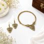 Dhokra Brass Choker Necklace Set with Triangular Pendant & Earrings || Size 6.3 inch || Saras Aajeevika