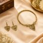 Dhokra Brass Choker Necklace Set with Triangular Pendant & Earrings || Size 6.3 inch || Saras Aajeevika