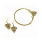 Dhokra Brass Choker Necklace Set with Triangular Pendant & Earrings || Size 6.3 inch || Saras Aajeevika