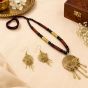 Dhokra Brass Necklace & Earring Set with Round Pendant || Size 9.8 inch || Saras Aajeevika