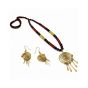 Dhokra Brass Necklace & Earring Set with Round Pendant || Size 9.8 inch || Saras Aajeevika