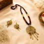 Dhokra Brass Necklace & Earring Set with Round Pendant || Size 9.8 inch || Saras Aajeevika