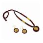 Dhokra Brass & Copper || Necklace & Earring with Round Pendant || Size 9.8 inch || Golden Copper Colour || Saras Aajeevika