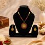 Dhokra Brass & Copper || Necklace & Earring with Round Pendant || Size 9.8 inch || Golden Copper Colour || Saras Aajeevika