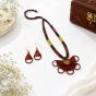 Dhokra Brass & Copper || Necklace & Earring Set with Flower Pendant || Size 9.8 inch || Golden Copper Colour || Saras Aajeevika