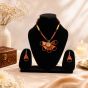 Dhokra Brass & Copper || Necklace & Earring Set with Flower Pendant || Size 9.8 inch || Golden Copper Colour || Saras Aajeevika