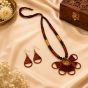 Dhokra Brass & Copper || Necklace & Earring Set with Flower Pendant || Size 9.8 inch || Golden Copper Colour || Saras Aajeevika
