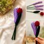 Handwoven Woolen Lavender Tulip Flower Bunch || Set of 4 || Size 13 inch || Saras Aajeevika