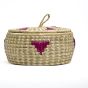 Munj Grass Chapati Box with Red Flower Design 8 Inch || Saras Aajeevika