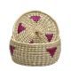 Munj Grass Chapati Box with Red Flower Design 8 Inch || Saras Aajeevika