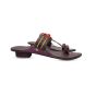 Kolhapuri Leather Women Chappal No 5 || Size 9.5 inch || Maroon Colour || Saras Aajeevika