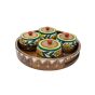 Wooden Round Tray With 4 Barni || Decorative Item for Kitchen || Saras Aajeevika