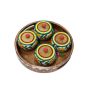 Wooden Round Tray With 4 Barni || Decorative Item for Kitchen || Saras Aajeevika