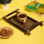  Round Bamboo Tray Small Brown 11×8 Inch